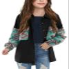 Imily Bela Girls Aztec Print Corduroy Jacket Fall Button Down Long Sleeve Shirt Overszied Shacket view 1