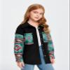 Imily Bela Girls Aztec Print Corduroy Jacket Fall Button Down Long Sleeve Shirt Overszied Shacket view 2