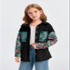 Imily Bela Girls Aztec Print Corduroy Jacket Fall Button Down Long Sleeve Shirt Overszied Shacket view 3