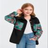 Imily Bela Girls Aztec Print Corduroy Jacket Fall Button Down Long Sleeve Shirt Overszied Shacket view 4