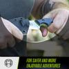 Holtzman's Gorilla Survival Reverse Eagle Fixed Blade Hunting and Camping Knife with Kydex Sheath & Ferro Rod (Silver+Green) view 2