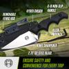 Holtzman's Gorilla Survival Reverse Eagle Fixed Blade Hunting and Camping Knife with Kydex Sheath & Ferro Rod (Silver+Green) view 3
