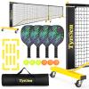 TYRSEN Pickleball Net Set - 22FT Net on Wheels, 4 Paddles, 6 Balls, 12 Court Markers, 1 Bag, Indoor/Outdoor Play view 1