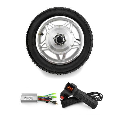 L-faster 12 Inch 250W Hub Motor Front Drive Wheel with Tire Throttle Grip Brushless Controller for Bike Scooter Bicycle with The tire48V 250W Silver