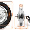 L-faster 12 Inch 250W Hub Motor Front Drive Wheel with Tire Throttle Grip Brushless Controller for Bike Scooter Bicycle with The tire48V 250W Silver view 4