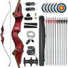 60 Inch Black Hunter Archery Recurve Bows 20-60Lbs Traditional Bow with Arrow Quiver Right Hand Hunting Bows for Adults Outdoor Shooting Competition (35LBS) view 1