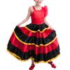 Libaobaoyo Girls Flamenco Dancer Outfit Satin Full Circle Bull Dance Dress Maxi Length Performance Dancewear (as1, Age, 11_Years, 12_Years, 11-12 Years) view 1