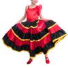 Libaobaoyo Girls Flamenco Dancer Outfit Satin Full Circle Bull Dance Dress Maxi Length Performance Dancewear (as1, Age, 11_Years, 12_Years, 11-12 Years) view 2