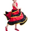 Libaobaoyo Girls Flamenco Dancer Outfit Satin Full Circle Bull Dance Dress Maxi Length Performance Dancewear (as1, Age, 11_Years, 12_Years, 11-12 Years) view 3
