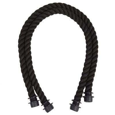 Lipfer 1 Pair Bag Rope Handle with Rubber Insert Handbag Strap Bag Braided Repair Replacements for Shoulder Tote Bag Black