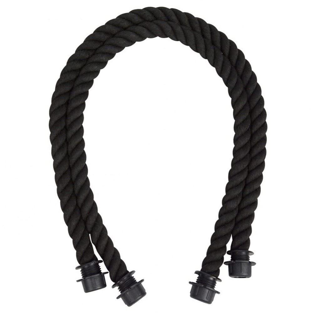 Lipfer 1 Pair Bag Rope Handle with Rubber Insert Handbag Strap Bag Braided Repair Replacements for Shoulder Tote Bag Black