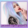Janinka 3 Pcs Halloween Unicorn Wig Mermaid Face Jewels Set Long Curly Wavy Rainbow Hair Wig Unicorn Supplies Rhinestones Eyes Stickers for Cosplay Music Festival view 4