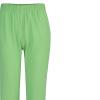 LIUguoo 2024 Summer Pants for Women Casual Pockets Cotton Linen Wide Leg Drawstring Elastic Waist Capris Crop Pants Slacks Green view 3