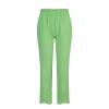 LIUguoo 2024 Summer Pants for Women Casual Pockets Cotton Linen Wide Leg Drawstring Elastic Waist Capris Crop Pants Slacks Green view 4