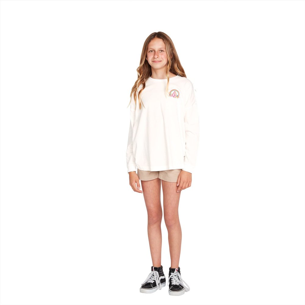Volcom Girls' Werkin Doubles Long Sleeve Tee, Star White, X-Large
