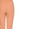 LIUguoo 2024 Summer Pants for Women Casual Pockets Cotton Linen Wide Leg Drawstring Elastic Waist Capris Crop Pants Slacks Orange view 3