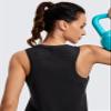 CRZ YOGA Lightweight Racerback Tank Tops for Women High Neck Workout Athletic Running Sleeveless Shirts Black X-Small view 3
