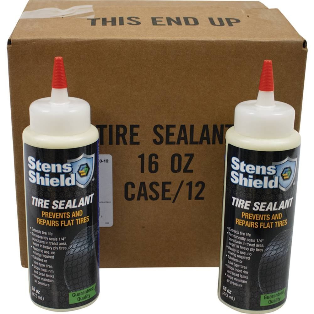 Stens 750-003-12 Tire Sealant 16 oz Size, Permanently Seals 1/4" punctures in Tread Area and Larger in Heavy ply Tires, Premium tire sealant, Prevents and Repairs Flat Tires