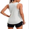 CRZ YOGA Lightweight Workout Tank Tops for Women - Athletic Running Sleeveless Shirts Racerback High Neck T-Shirt Silver Mist X-Small view 1