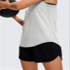 CRZ YOGA Lightweight Workout Tank Tops for Women - Athletic Running Sleeveless Shirts Racerback High Neck T-Shirt Silver Mist X-Small view 4