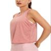 CRZ YOGA Women's Lightweight Racerback Tank Top High Neck Cropped Tank Tops Sleeveless Workout Running Shirts Palermo Pink X-Large view 1