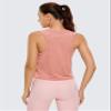 CRZ YOGA Women's Lightweight Racerback Tank Top High Neck Cropped Tank Tops Sleeveless Workout Running Shirts Palermo Pink X-Large view 2