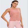 CRZ YOGA Women's Lightweight Racerback Tank Top High Neck Cropped Tank Tops Sleeveless Workout Running Shirts Palermo Pink X-Large view 3