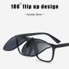 Polarized Clip On Flip Up Sunglasses Over Prescription and Reading Glasses Frames UV Protection Sun Glasses for Driving view 3