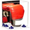 Better Display Cases Acrylic Vertical Boxing Glove Display Case with Mirror Case,Navy Blue Risers and Clear Base - 8" x 6" x 14" (A092/V18) view 1