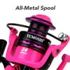 GaiRen Fishing Spinning Reel Gear Ratio 5.2:1 Lightweight Left/Right Hand Interchangeable Ultra Smooth Powerful 2000, 3000, 4000, 5000, 6000, 7000 Series Pink view 4