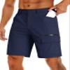 MAGCOMSEN Hiking Cargo Shorts Men Quick Dry Casual Shorts Outdoor Work Summer Shorts Navy Blue,40 view 1