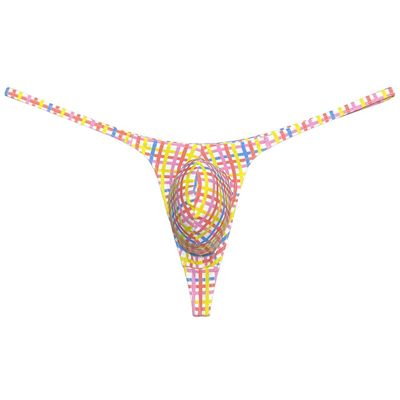 Botmois Fashion Men's G-Strings Bikini T-Back Underwear Male Contour Pouch Micro Swim Thong 3D Line XL