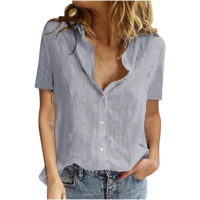 3D T Shirt Womens Linen World Map Printed T-Shirt Funny Long Sleeves Tops Graphic Button Down Blouse Tee