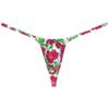 Botmois Fashion Men's G-Strings Bikini T-Back Underwear Male Contour Pouch Micro Swim Thong Red Apricot Flower XL view 1