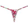 Botmois Fashion Men's G-Strings Bikini T-Back Underwear Male Contour Pouch Micro Swim Thong Red Apricot Flower XL view 3