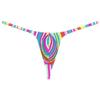 Botmois Fashion Men's G-Strings Bikini T-Back Underwear Male Contour Pouch Micro Swim Thong Yellow Rainbow Stripe L view 1
