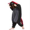DELEY Unisex Axolotl Onesie Pajamas Cosplay Adult Animal Costume Plush Homewear Sleepwear Jumpsuit Black Axolotl view 4