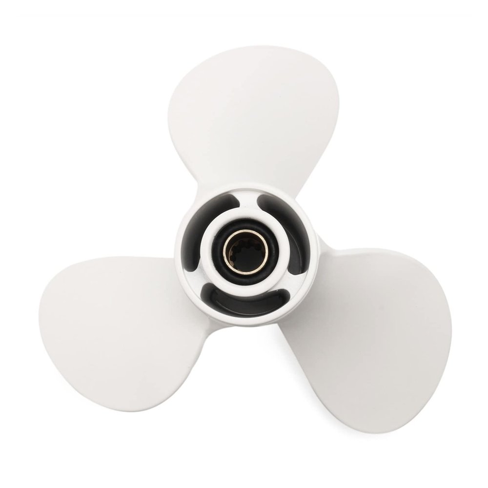 9 7/8X10 1/2-F Boat Outboard Propeller for Yamaha 20-30HP Aluminum 10 Spline Tooths Diameter 72mm White 3 Blades