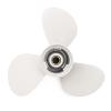 9 7/8X10 1/2-F Boat Outboard Propeller for Yamaha 20-30HP Aluminum 10 Spline Tooths Diameter 72mm White 3 Blades view 2