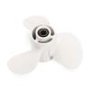 9 7/8X10 1/2-F Boat Outboard Propeller for Yamaha 20-30HP Aluminum 10 Spline Tooths Diameter 72mm White 3 Blades view 4