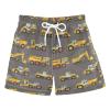 Boccsty Yellow Tractor Boys Beach Board Shorts Monster Truck Swim Trunks Baby Kids Swimwear Summer Toddler Bathing Suit S view 1