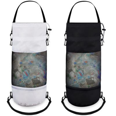 2 Packs Portable Boat Accessories Mesh Trash Bags Trash Can Garbage Container for Boat Kayak Camper Fishing Cabin Storage Men Women Adults(Black, White)