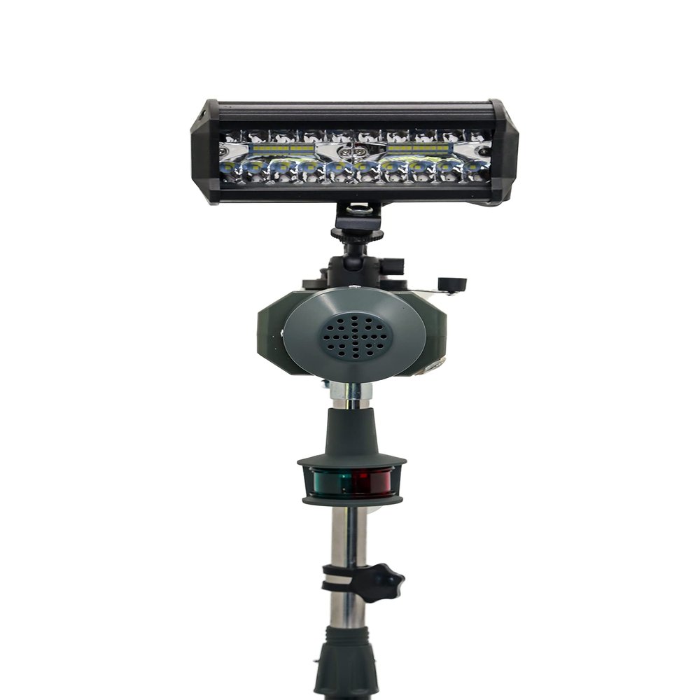 Basin Boat Lighting - KAYAK (PaddleBird) full NO NAV 7 or 13 pole LED 120W/12,000 Lumens SmartBird Safety Lighting System 105db Horn, USB Port, Key Fob/remote and NEW iOS/Android app (not included)