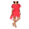 Adrianna Papell Womens Coral Sheer Overlay V Twist Back Lined Flutter Sleeve Illusion Neckline Midi Wear to Work Sheath Dress XS view 1