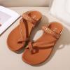 Clip Toe Sandals for Women Comfort Wedge Slip On Flip Flops Summer Casual Roman Shoes Lightweight Comfortable Outdoor Beach Shoes Slipper Brown view 4
