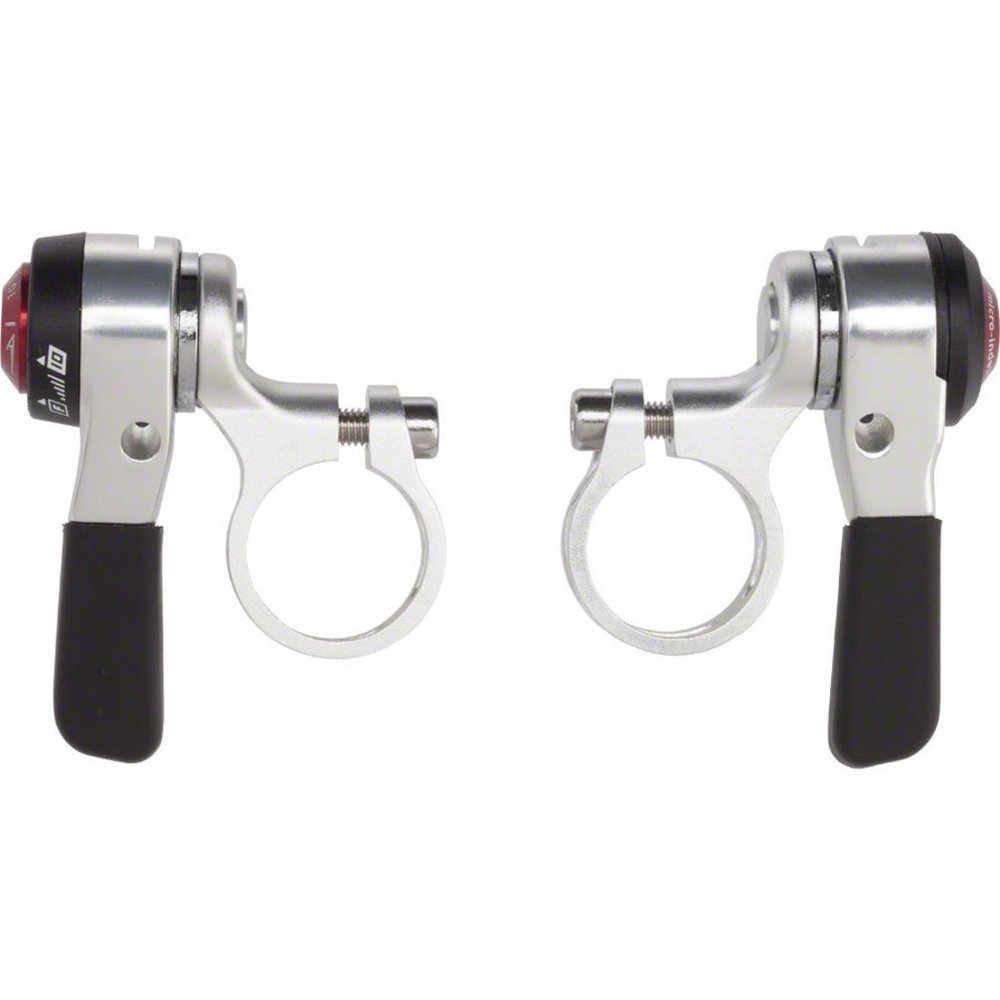 microSHIFT | Thumb Shifter Set | 10-Speed Road | Double/Triple | Shimano Compatible | Silver