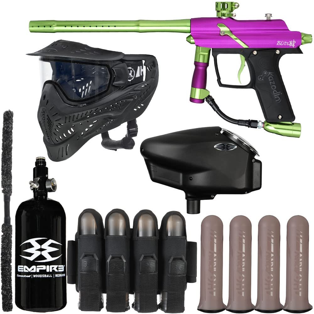 Action Village Azodin Blitz 4 Vendetta Paintball Gun Package Kit (Dust Purple/Polished Green)