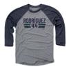 500 LEVEL Julio Rodriguez 3/4 Sleeve T-Shirt (Baseball Tee, Medium, Navy/Heather Gray) - Julio Rodriguez Seattle Font view 1
