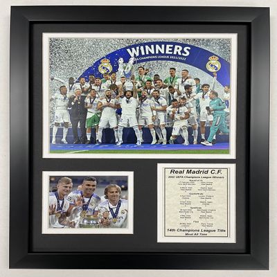 Legends Never Die, Inc. Real Madrid CF | UEFA Champions League Collection | 12"x15" Framed Photo Collage