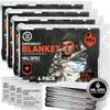72 HRS Large Emergency Mylar Space Blankets 4-Pack, MIL-SPEC 54  88 Thermal Survival Foil  Retains 90% Body Heat, Waterproof Reflective Blanket for Camping, Hiking, Marathon, First Aid view 1